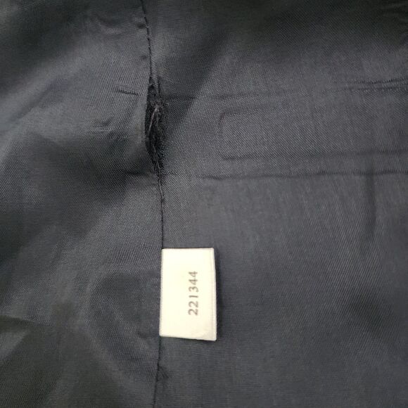 Ann Taylor Loft Womens Wool-Blend Pinstriped Blazer Jacket Black Navy Blue Sz 6 - Picture 7 of 7